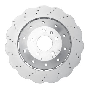 Audi R8 Brake Rotor (1) - Rear - R1 Concepts - Drilled Carbon Alloy GeoMET - `14-`24